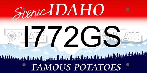 I772GS Idaho License Plate