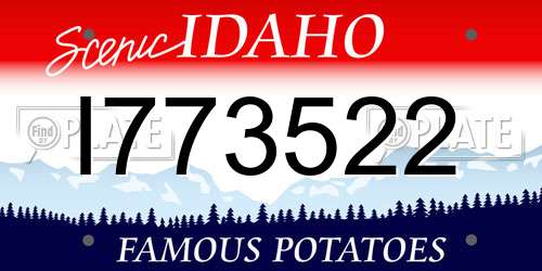 I773522 Idaho License Plate