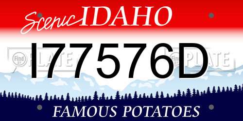 I77576D Idaho License Plate