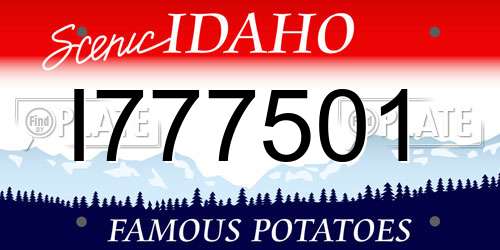 I777501 Idaho License Plate