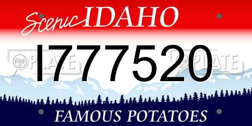 I777520 Idaho License Plate
