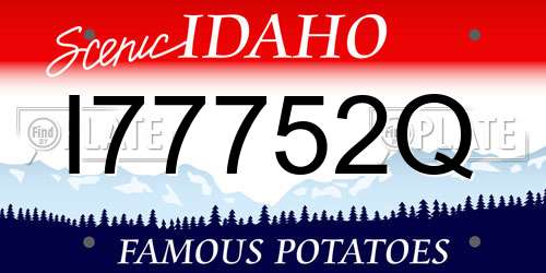 I77752Q Idaho License Plate