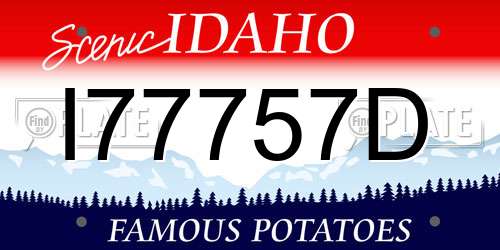 I77757D Idaho License Plate