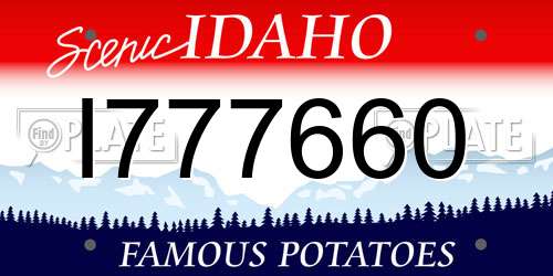 I777660 Idaho License Plate