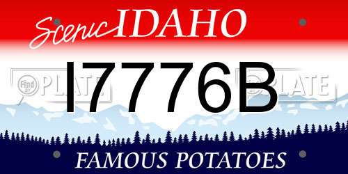 I7776B Idaho License Plate