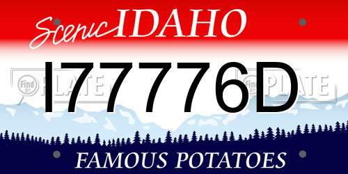 I77776D Idaho License Plate