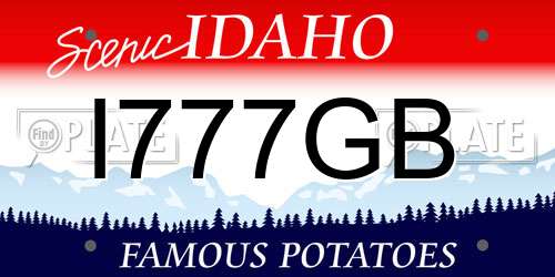 I777GB Idaho License Plate