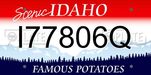 I77806Q Idaho License Plate