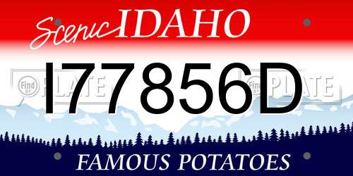 I77856D Idaho License Plate