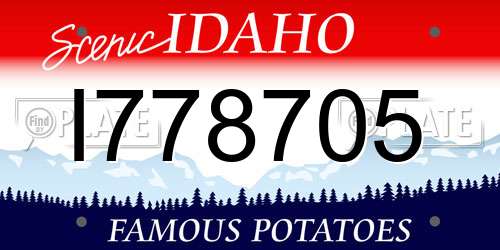 I778705 Idaho License Plate