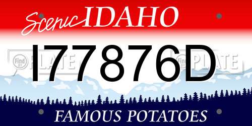 I77876D Idaho License Plate