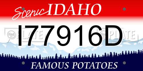 I77916D Idaho License Plate