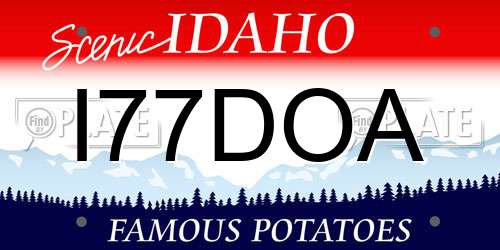 I77DOA Idaho License Plate