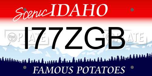 I77ZGB Idaho License Plate