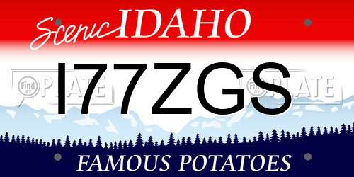 I77ZGS Idaho License Plate