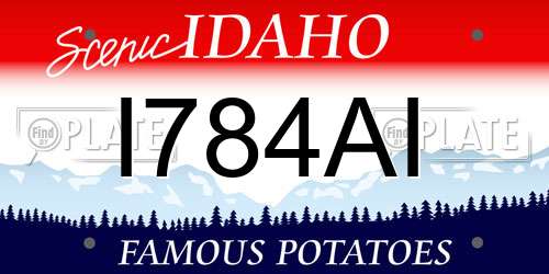 I784AI Idaho License Plate