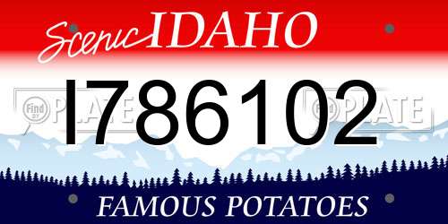 I786102 Idaho License Plate