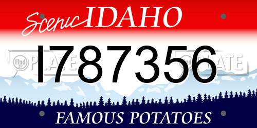 I787356 Idaho License Plate