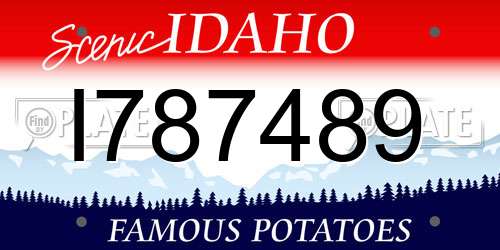 I787489 Idaho License Plate