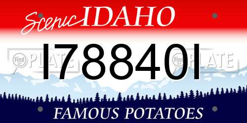 I78840I Idaho License Plate