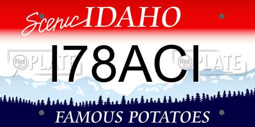 I78ACI Idaho License Plate