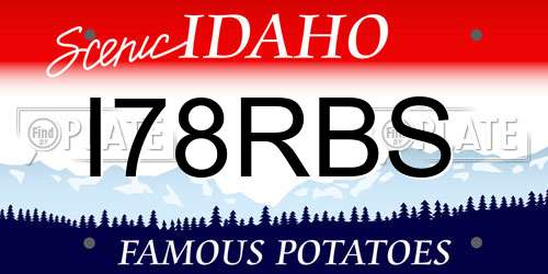 I78RBS Idaho License Plate