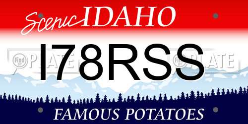 I78RSS Idaho License Plate