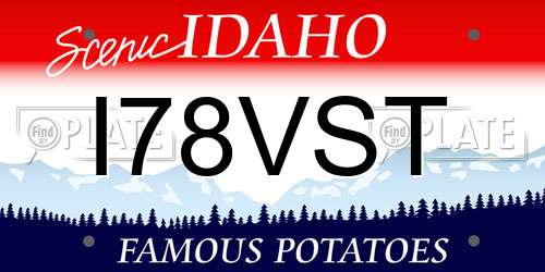 I78VST Idaho License Plate