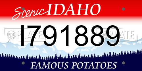I791889 Idaho License Plate