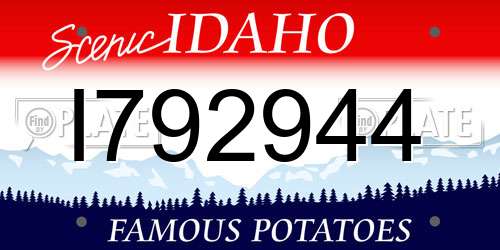 I792944 Idaho License Plate