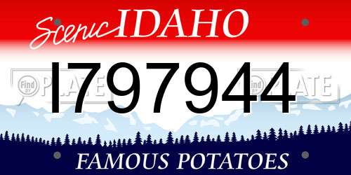 I797944 Idaho License Plate
