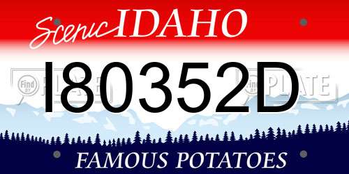 I80352D Idaho License Plate