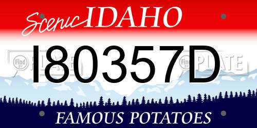 I80357D Idaho License Plate