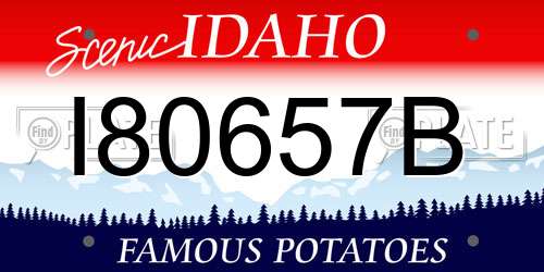 I80657B Idaho License Plate