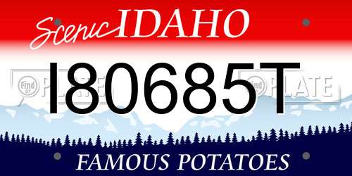 I80685T Idaho License Plate