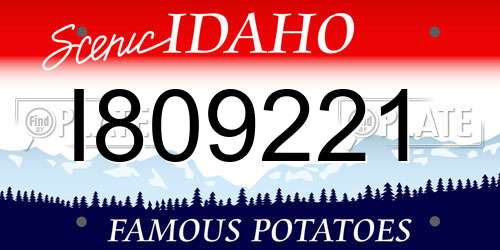 I809221 Idaho License Plate