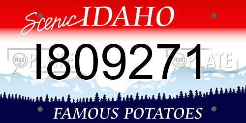 I809271 Idaho License Plate