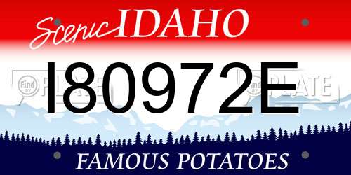 I80972E Idaho License Plate