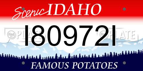 I80972I Idaho License Plate