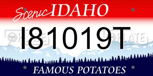 I81019T Idaho License Plate