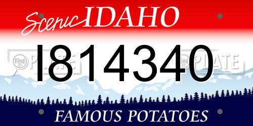 I814340 Idaho License Plate