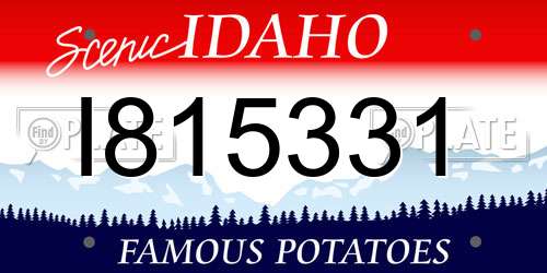 I815331 Idaho License Plate
