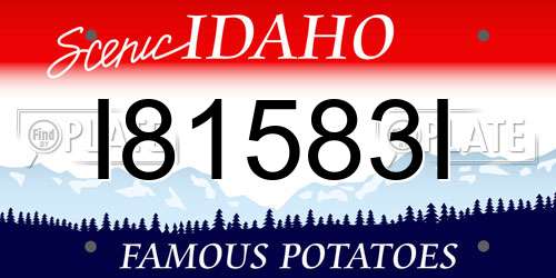 I81583I Idaho License Plate
