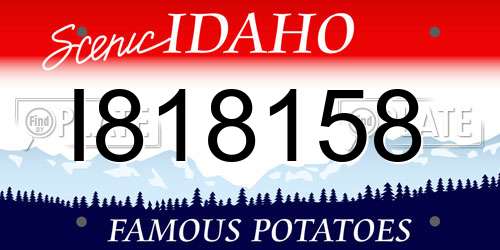 I818158 Idaho License Plate