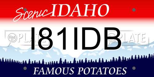 I81IDB Idaho License Plate