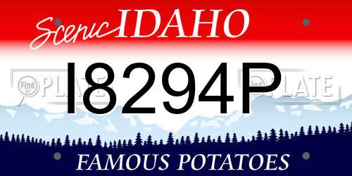 I8294P Idaho License Plate