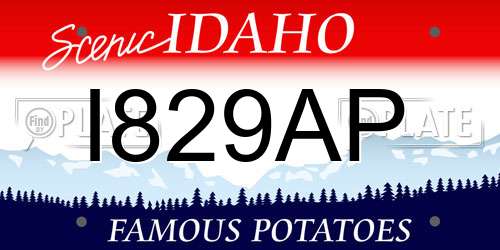 I829AP Idaho License Plate