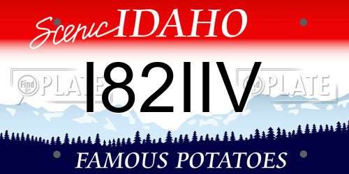 I82IIV Idaho License Plate
