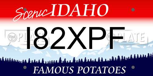 I82XPF Idaho License Plate