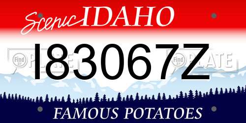 I83067Z Idaho License Plate